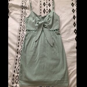 Light blue/ mint mini dress w bow detail & cutouts